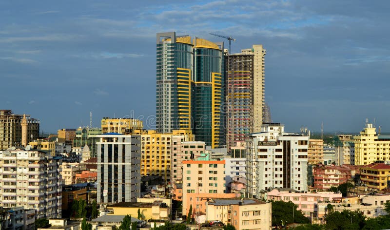 Financial district buildings in Dar es Salaam
